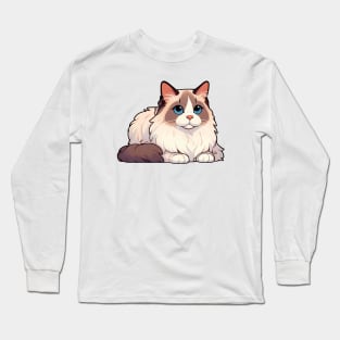 ragdoll cat illustration Long Sleeve T-Shirt